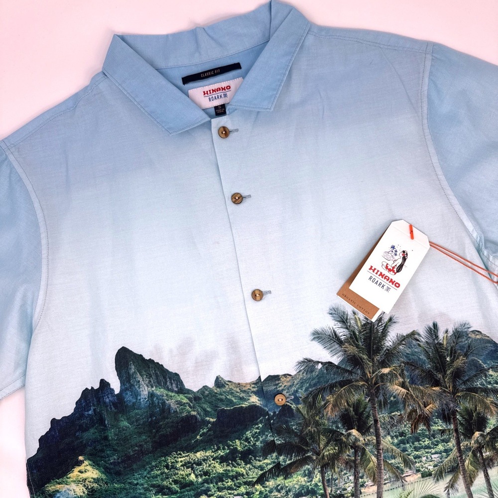 Roark Hinano Gonzo Otemanu Tropical Organic Cotton Shirt Mens Small NEW